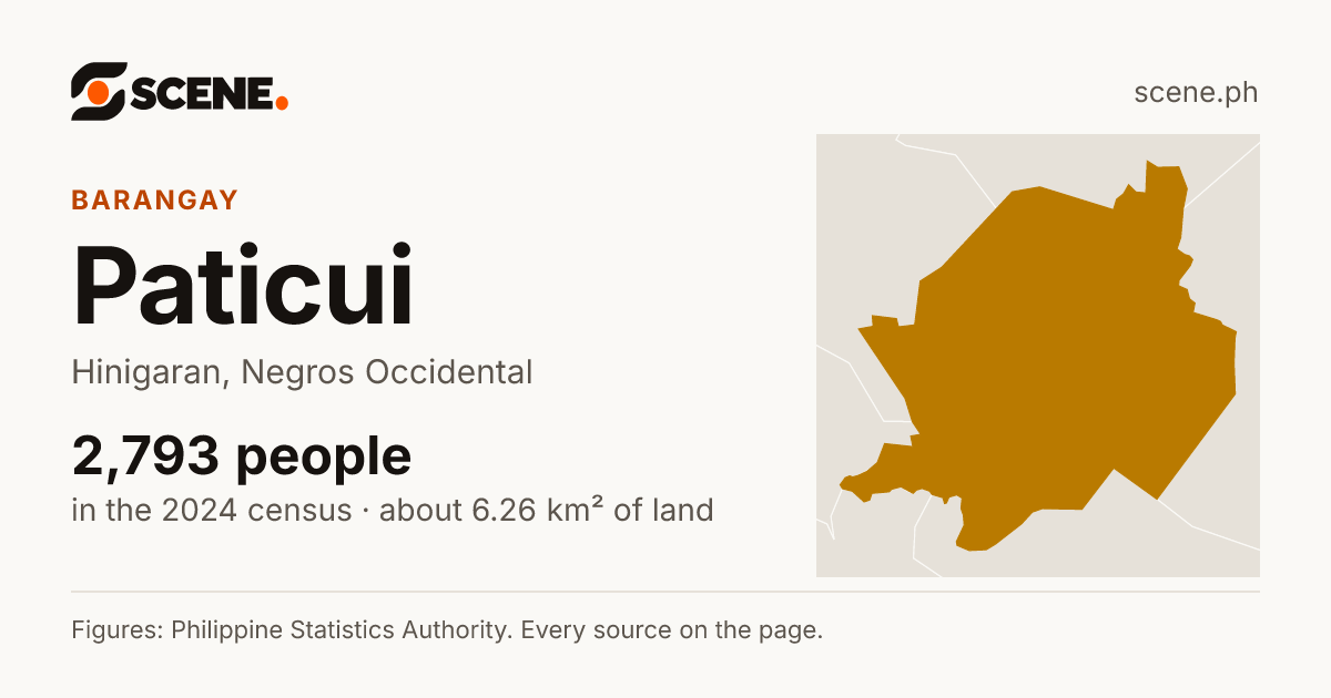 Paticui, Hinigaran, barangay: 2,793 people in the 2024 census