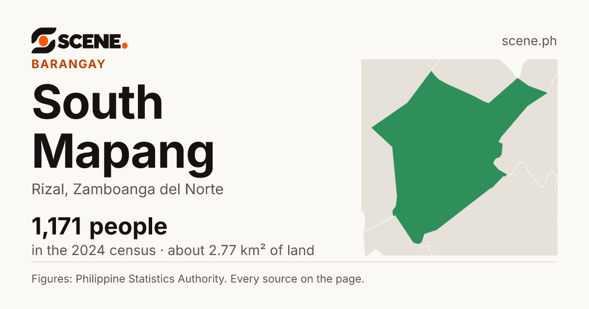 South Mapang, Rizal, barangay: 1,171 people in the 2024 census