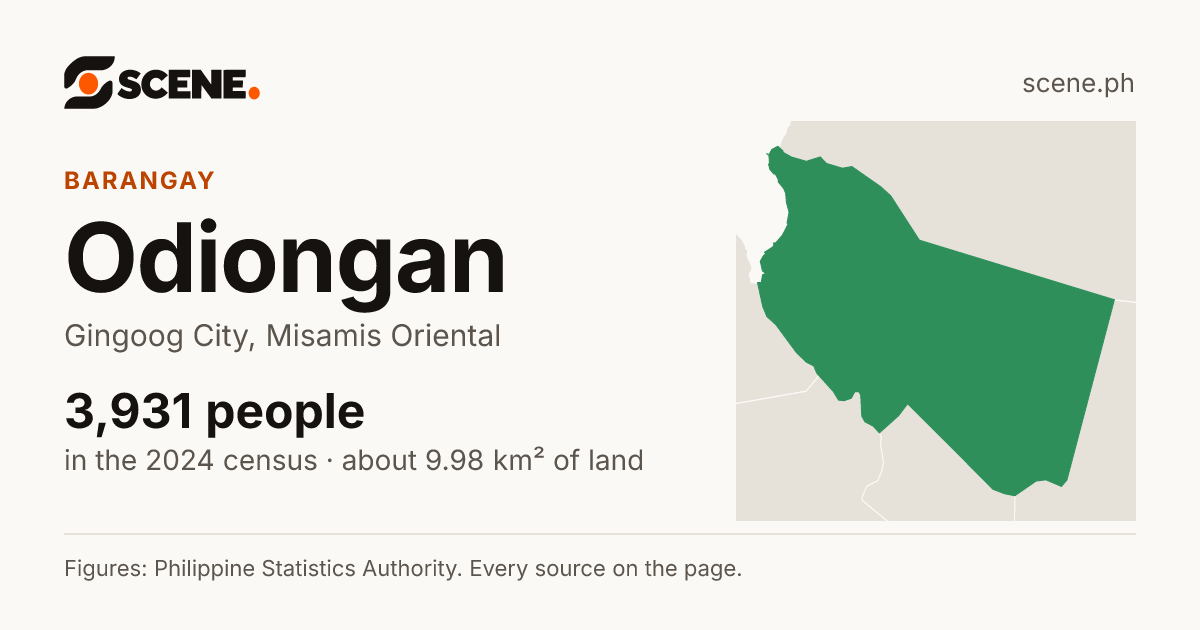 Odiongan, Gingoog City, barangay: 3,931 people in the 2024 census