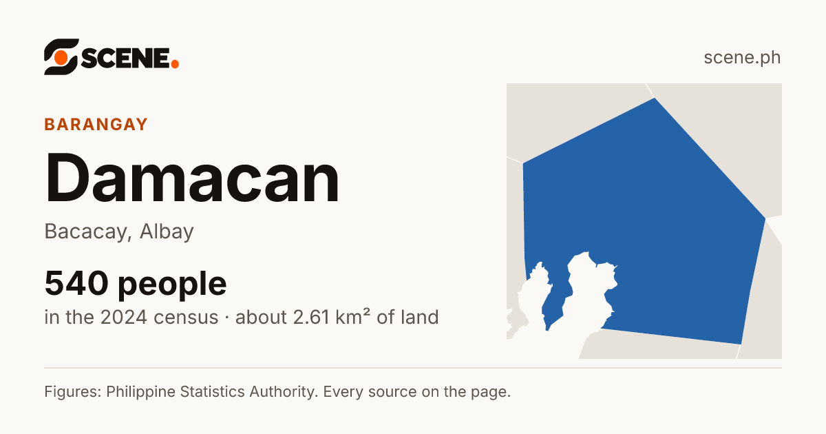 Damacan, Bacacay, barangay: 540 people in the 2024 census
