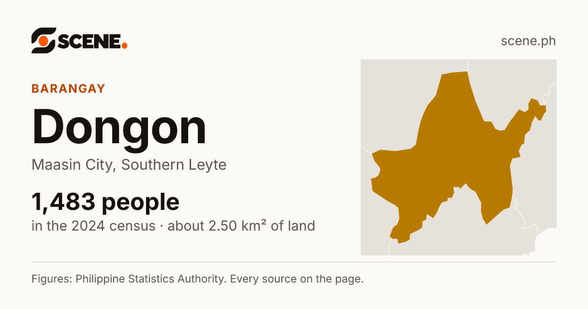 Dongon, Maasin City, barangay: 1,483 people in the 2024 census