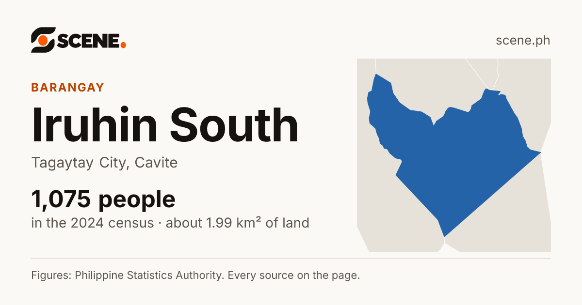 Iruhin South, Tagaytay City, barangay: 1,075 people in the 2024 census