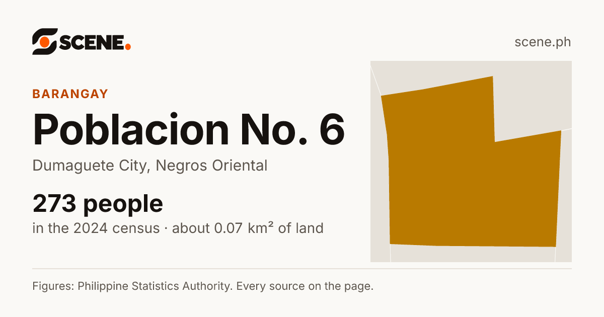 Poblacion No. 6, Dumaguete City, barangay: 273 people in the 2024 census