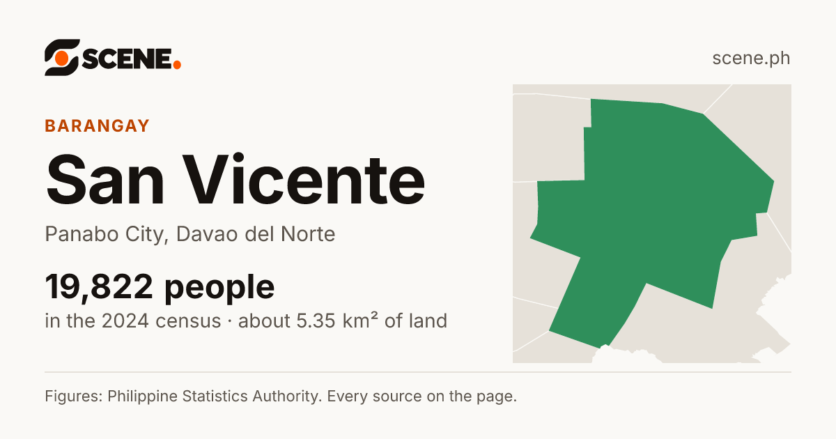 San Vicente, Panabo City, barangay: 19,822 people in the 2024 census
