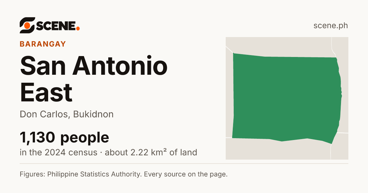 San Antonio East, Don Carlos, barangay: 1,130 people in the 2024 census
