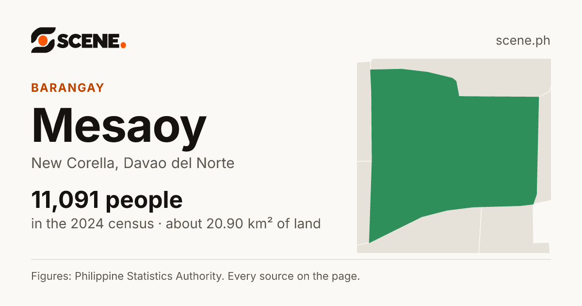 Mesaoy, New Corella, barangay: 11,091 people in the 2024 census