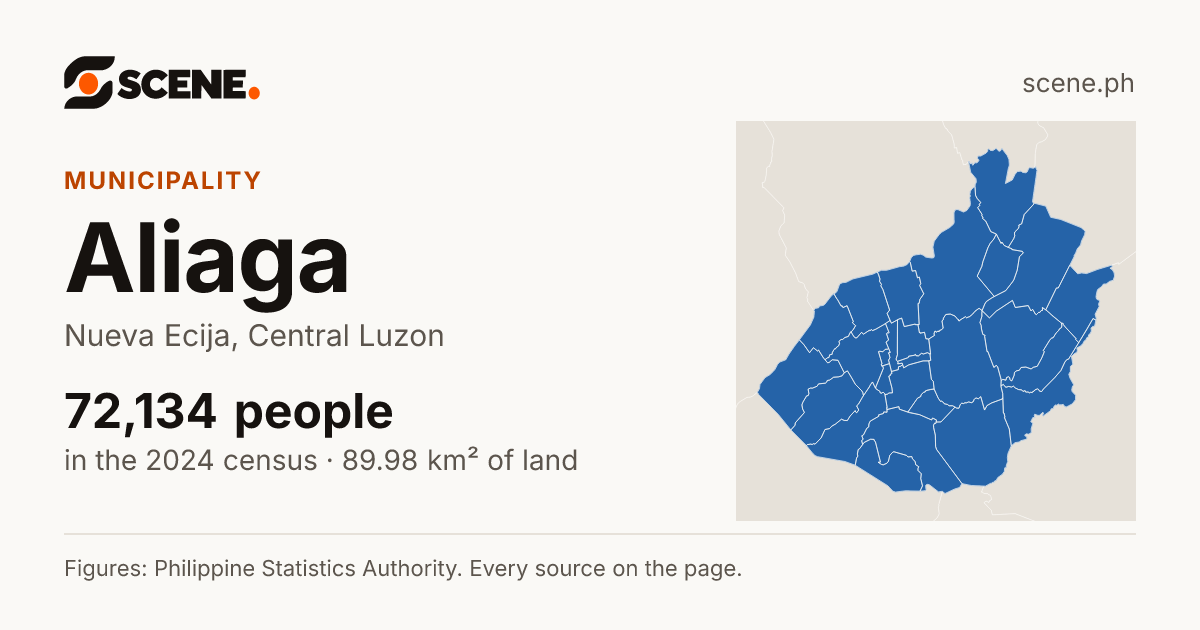 Aliaga, Nueva Ecija, municipality: 72,134 people in the 2024 census