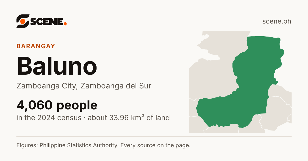 Baluno, Zamboanga City, barangay: 4,060 people in the 2024 census