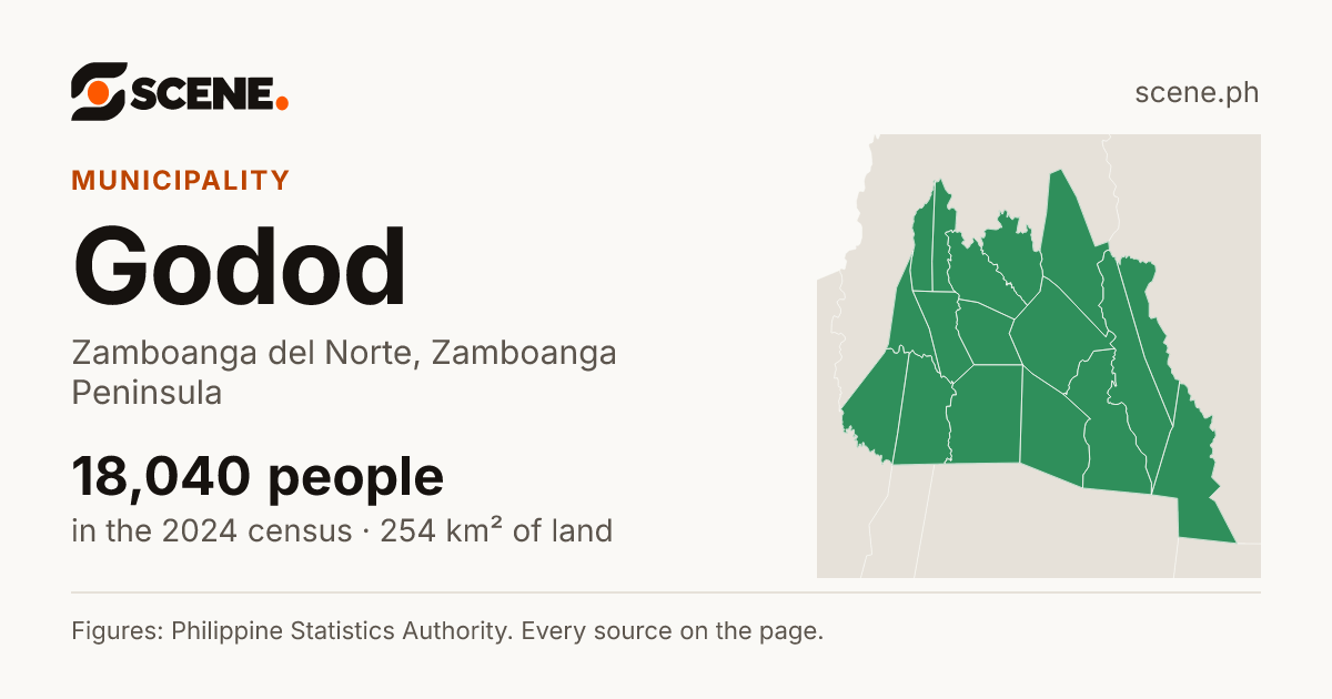 Godod, Zamboanga del Norte, municipality: 18,040 people in the 2024 census