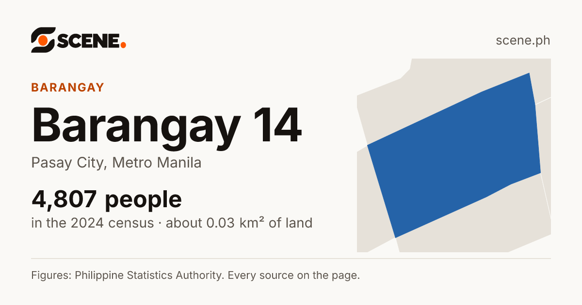 Barangay 14, Pasay City, barangay: 4,807 people in the 2024 census