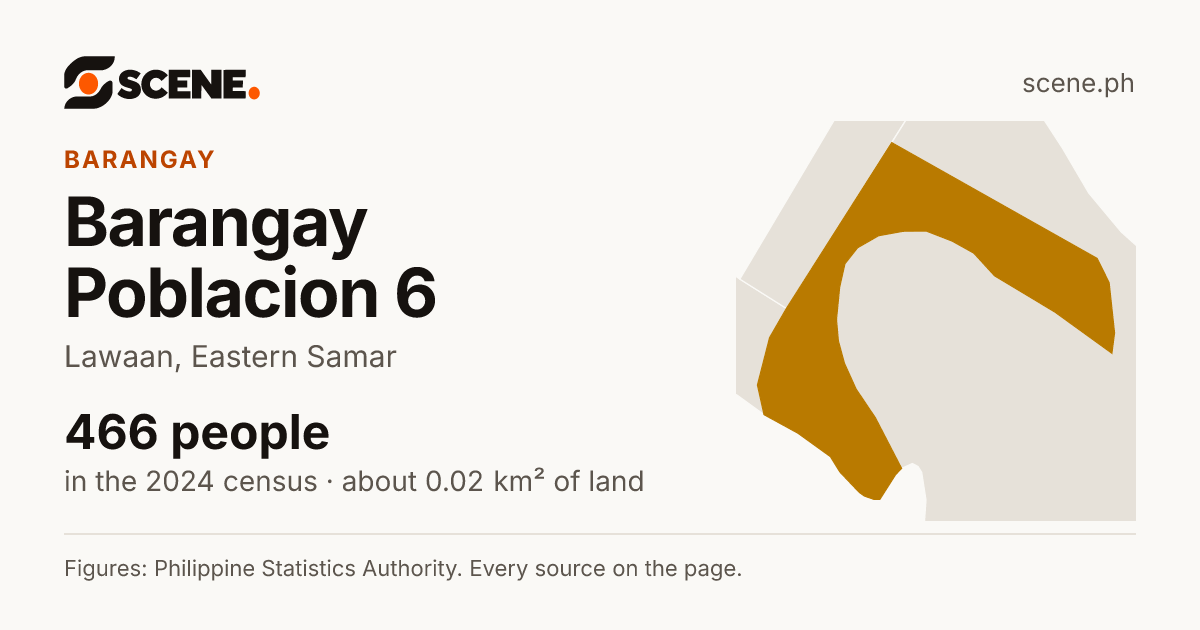 Barangay Poblacion 6, Lawaan, barangay: 466 people in the 2024 census