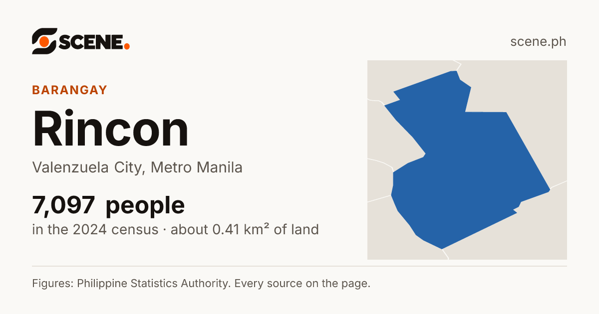 Rincon, Valenzuela City, barangay: 7,097 people in the 2024 census