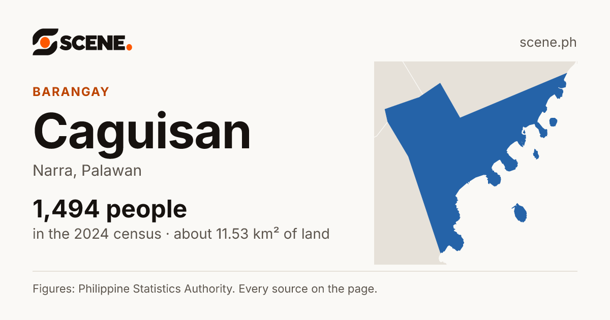 Caguisan, Narra, barangay: 1,494 people in the 2024 census