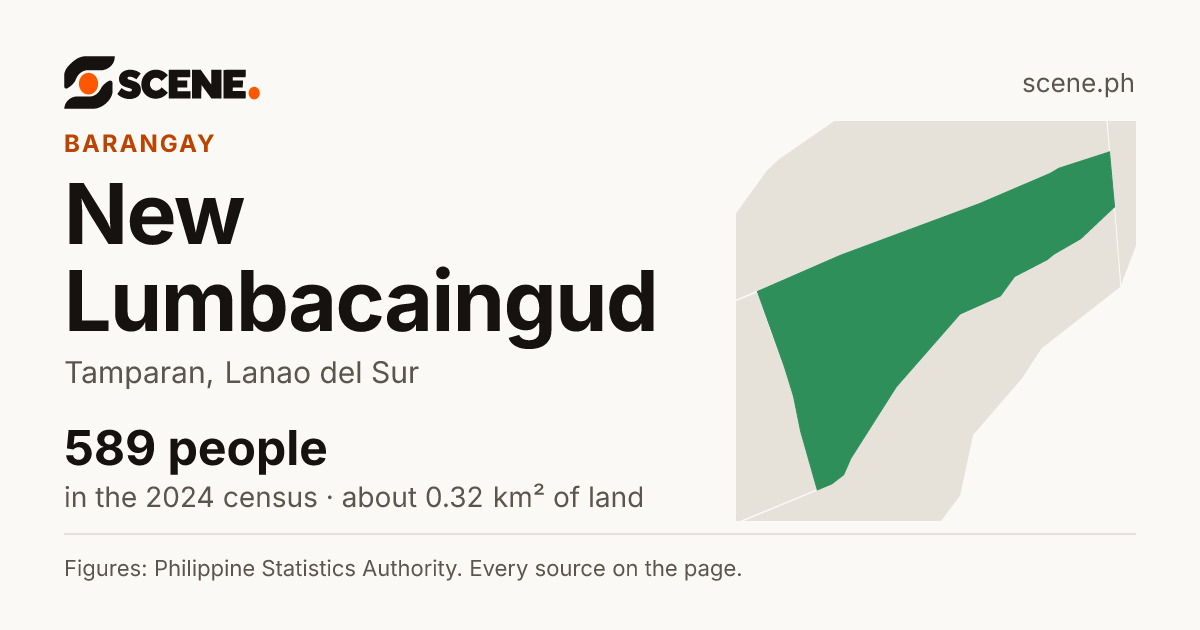 New Lumbacaingud, Tamparan, barangay: 589 people in the 2024 census