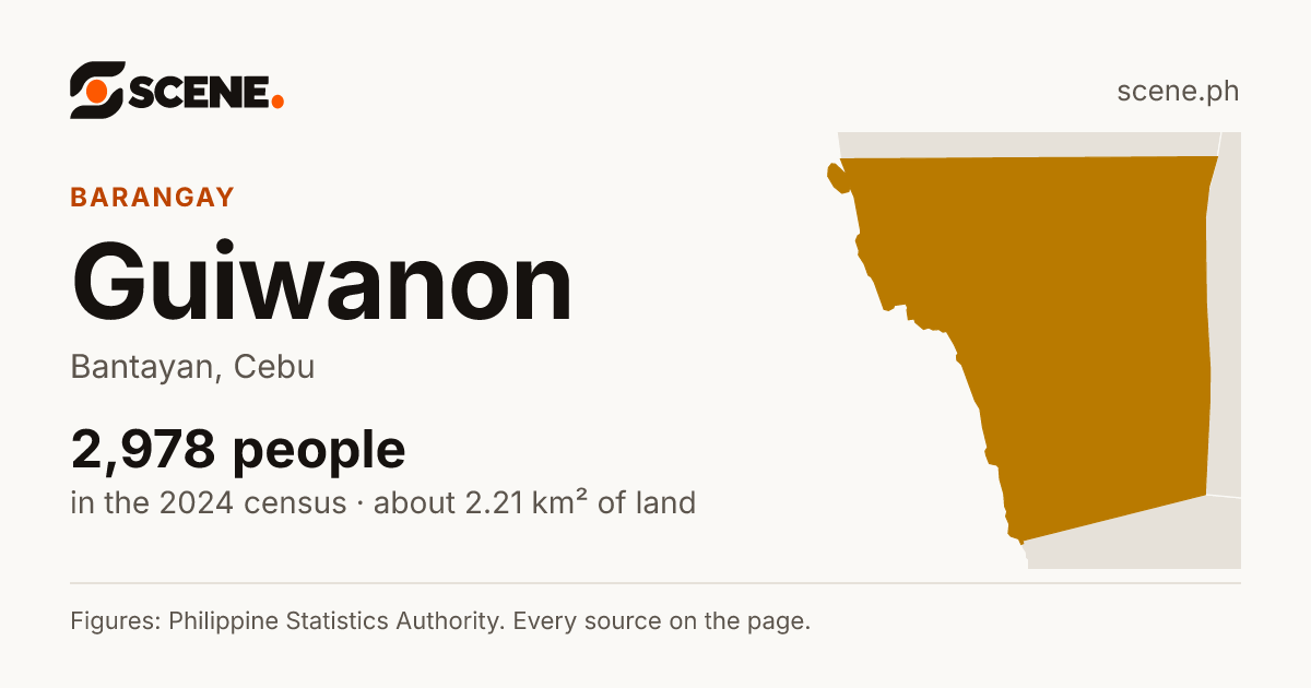 Guiwanon, Bantayan, barangay: 2,978 people in the 2024 census