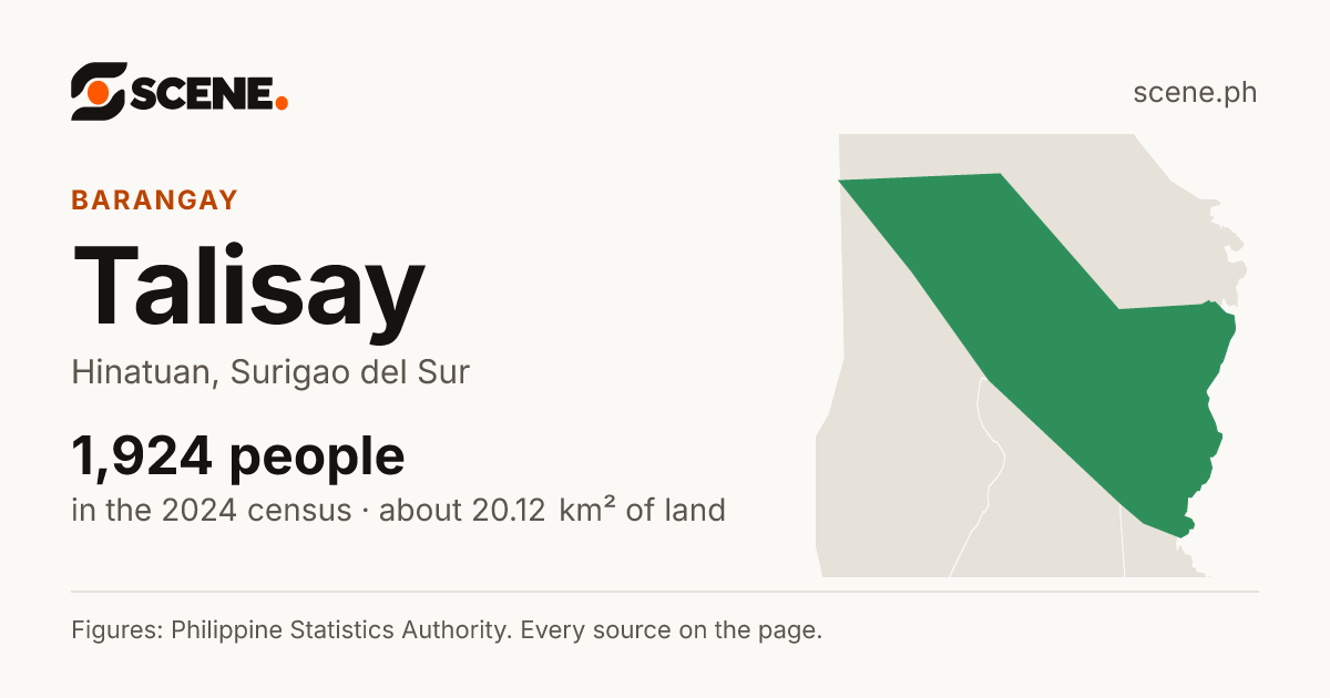 Talisay, Hinatuan, barangay: 1,924 people in the 2024 census