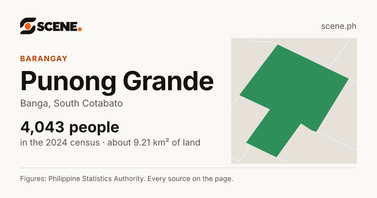Punong Grande, Banga, barangay: 4,043 people in the 2024 census
