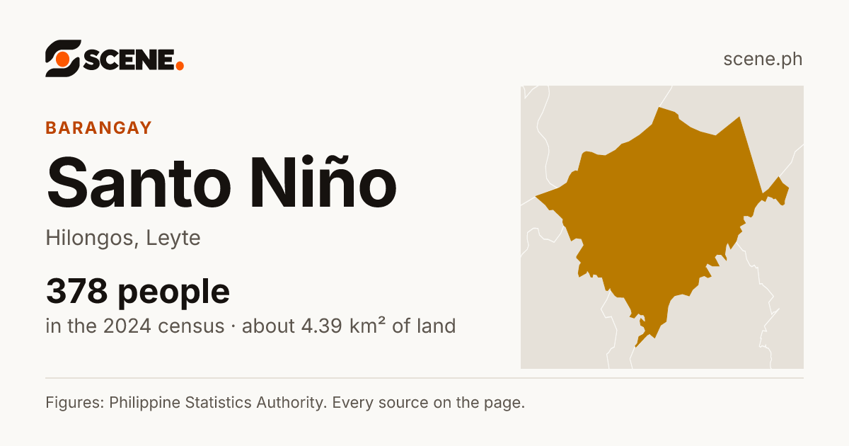 Santo Niño, Hilongos, barangay: 378 people in the 2024 census