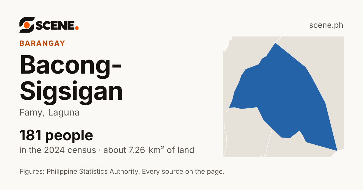 Bacong-Sigsigan, Famy, barangay: 181 people in the 2024 census
