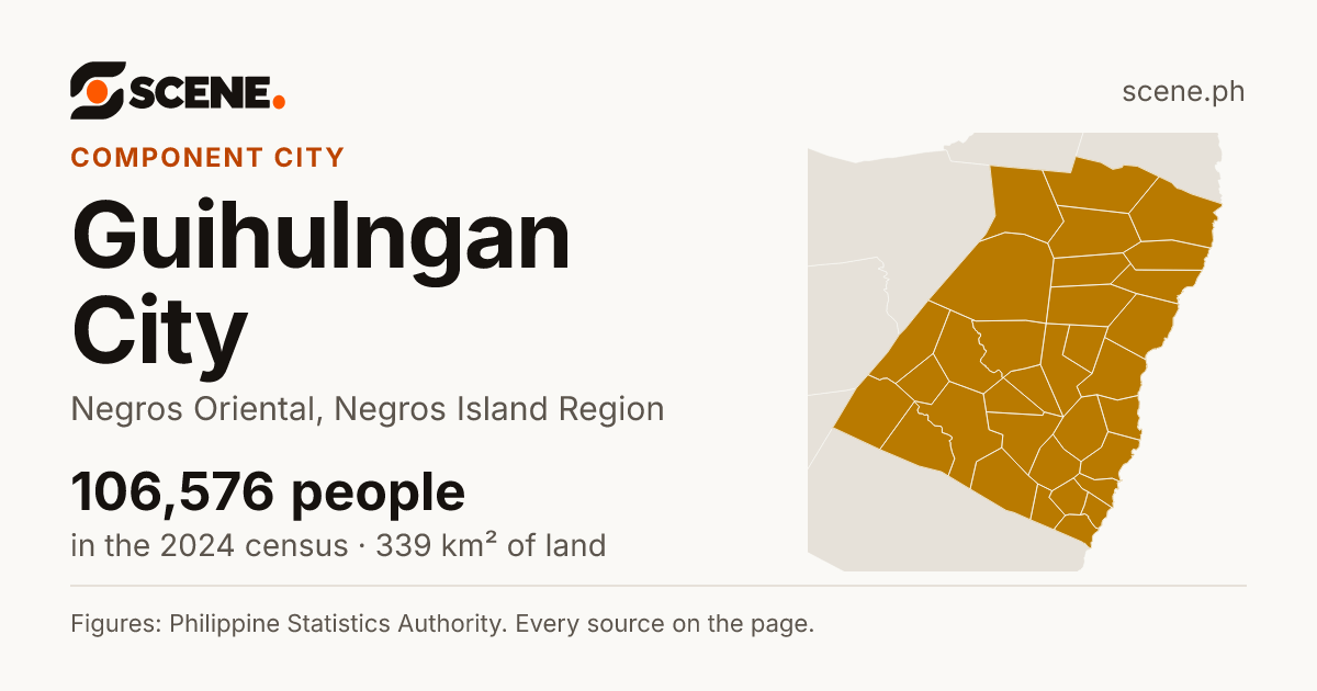 Guihulngan City, Negros Oriental, component city: 106,576 people in the 2024 census