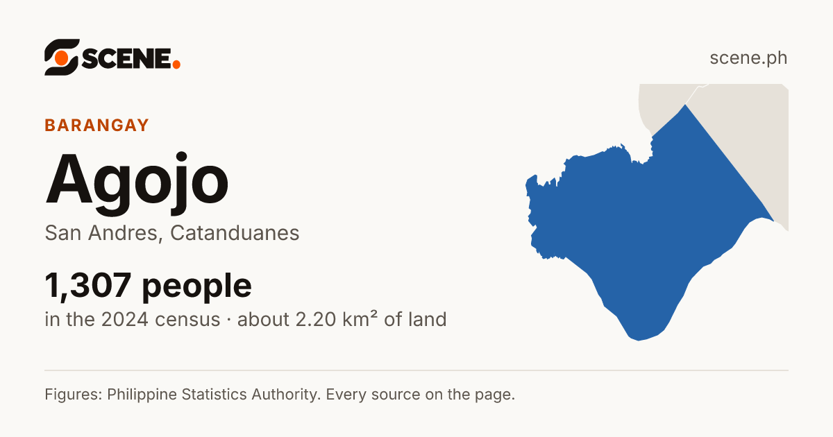 Agojo, San Andres, barangay: 1,307 people in the 2024 census
