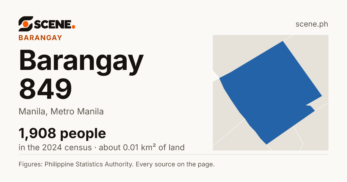 Barangay 849, Manila, barangay: 1,908 people in the 2024 census