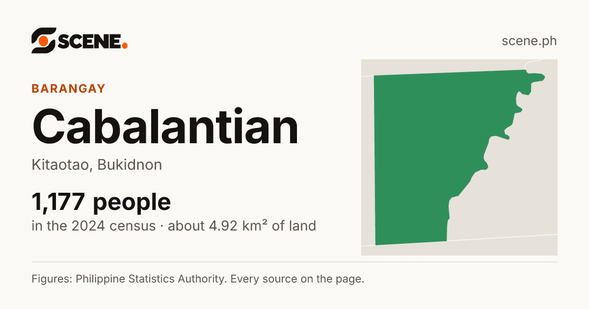 Cabalantian, Kitaotao, barangay: 1,177 people in the 2024 census