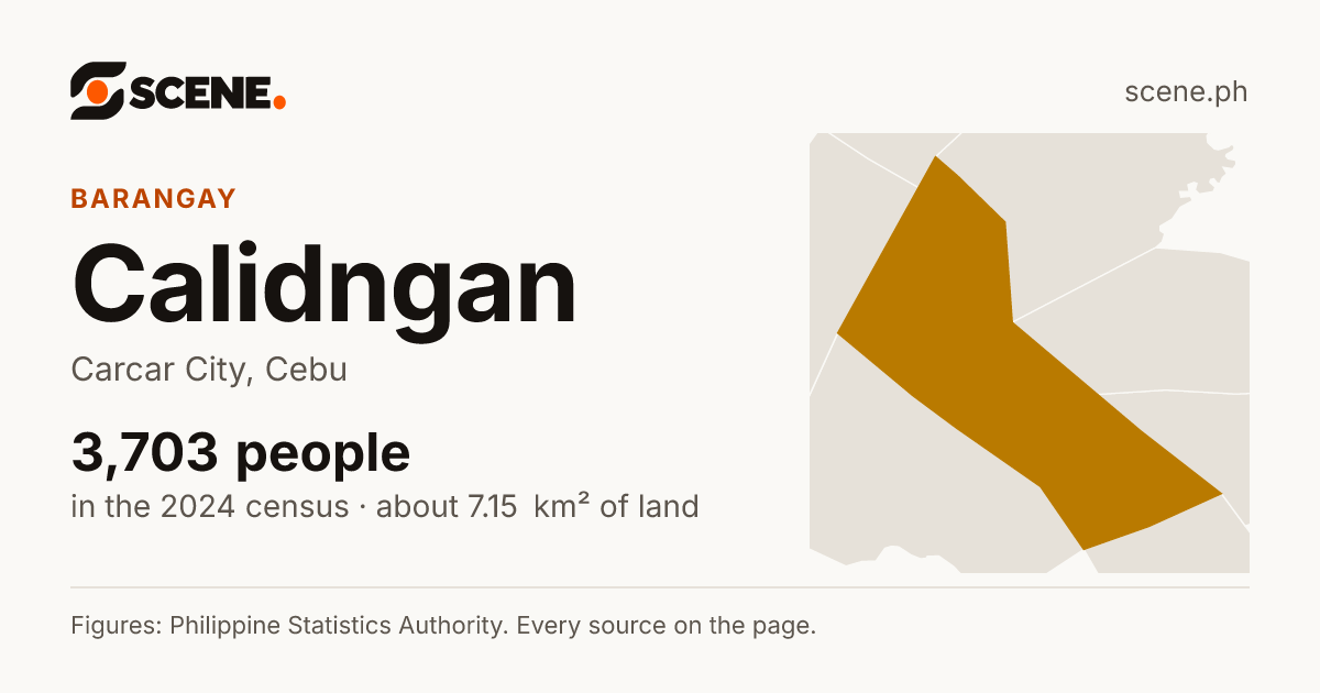 Calidngan, Carcar City, barangay: 3,703 people in the 2024 census