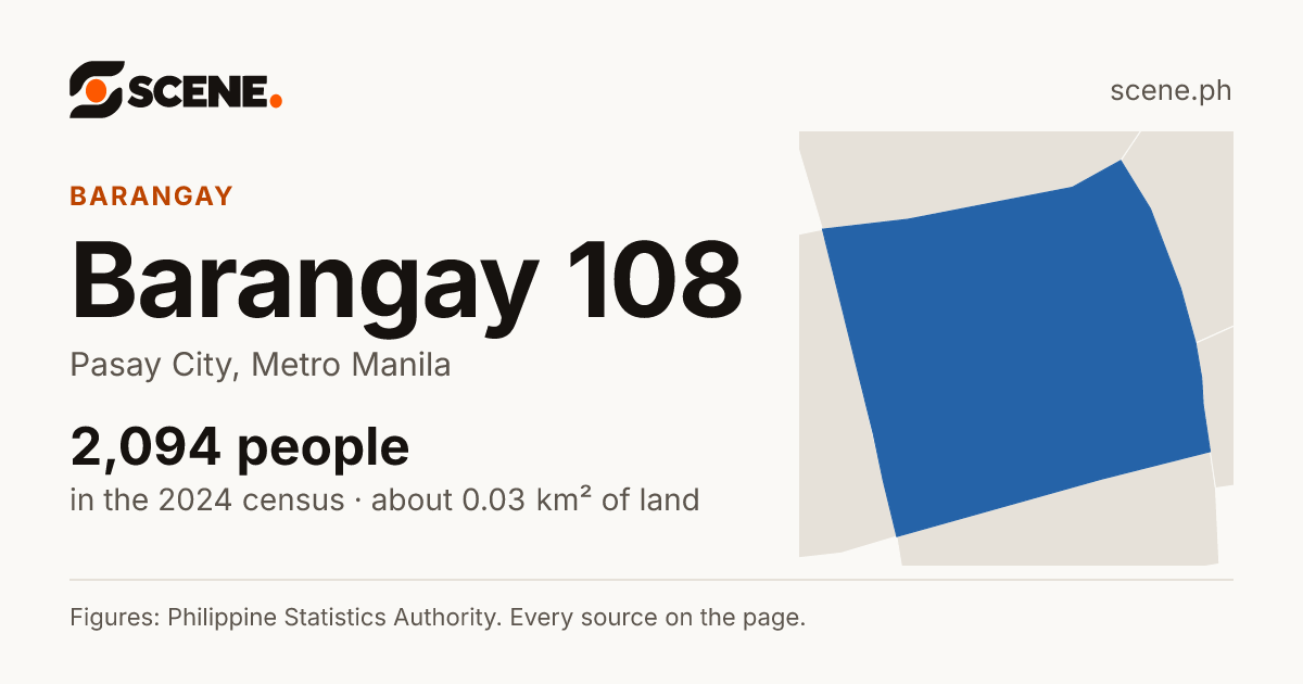 Barangay 108, Pasay City, barangay: 2,094 people in the 2024 census