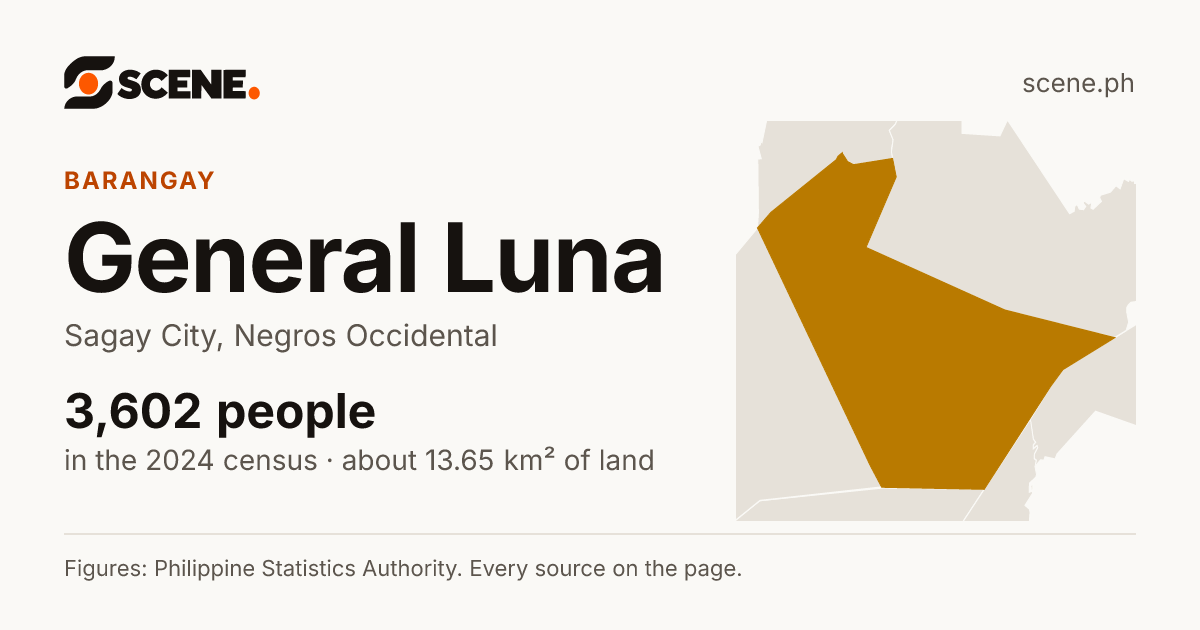 General Luna, Sagay City, barangay: 3,602 people in the 2024 census
