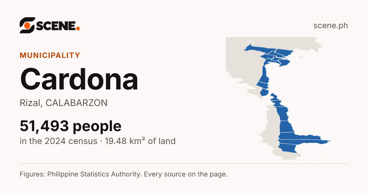 Cardona, Rizal, municipality: 51,493 people in the 2024 census