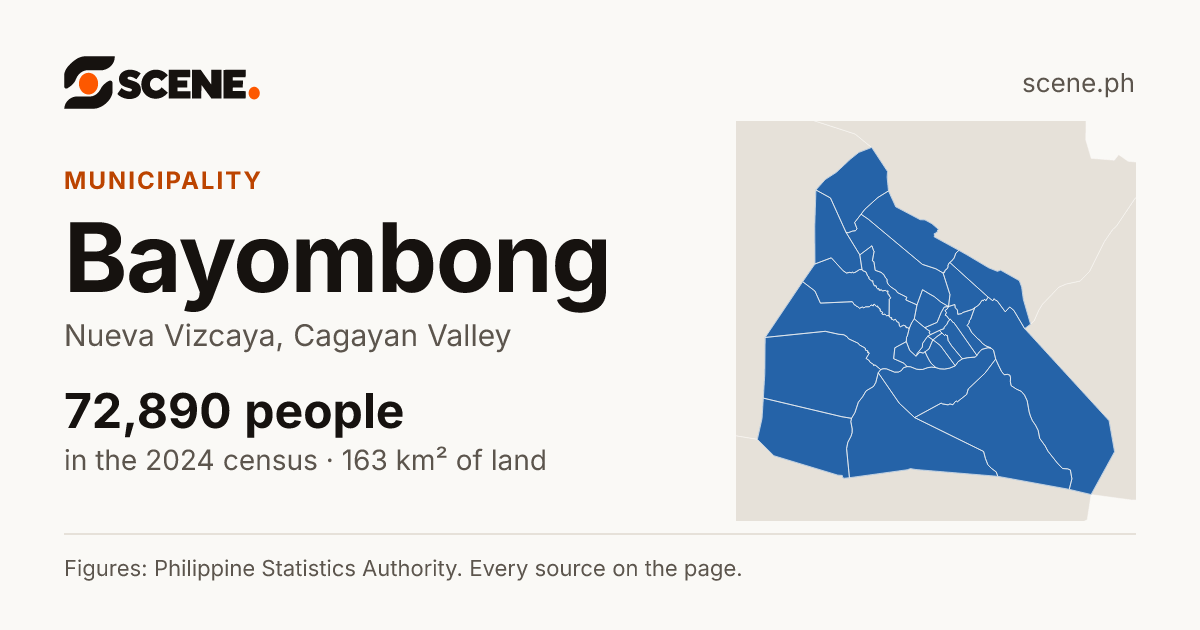 Bayombong, Nueva Vizcaya, municipality: 72,890 people in the 2024 census