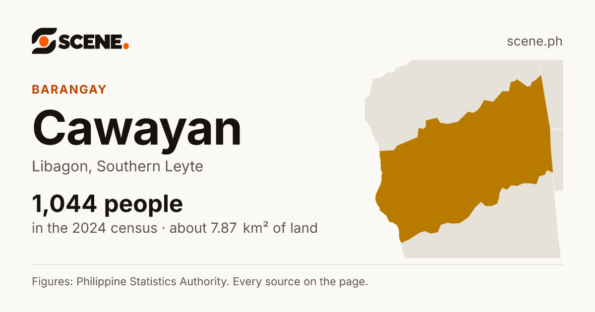 Cawayan, Libagon, barangay: 1,044 people in the 2024 census