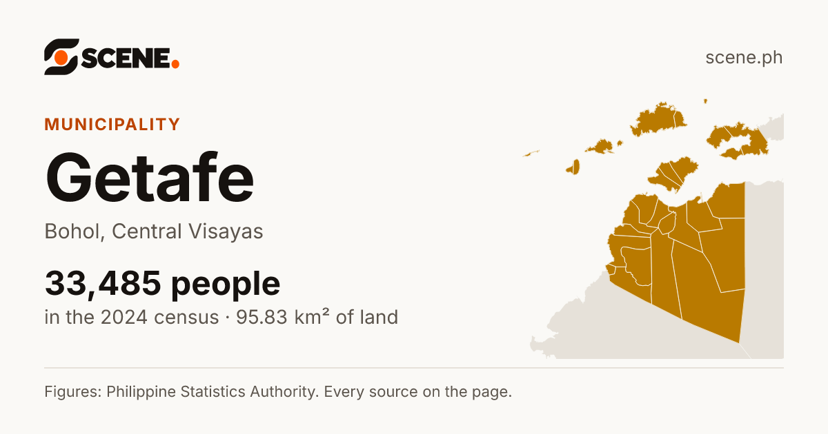 Getafe, Bohol, municipality: 33,485 people in the 2024 census