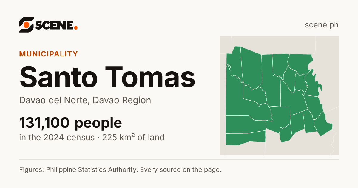 Santo Tomas, Davao del Norte, municipality: 131,100 people in the 2024 census
