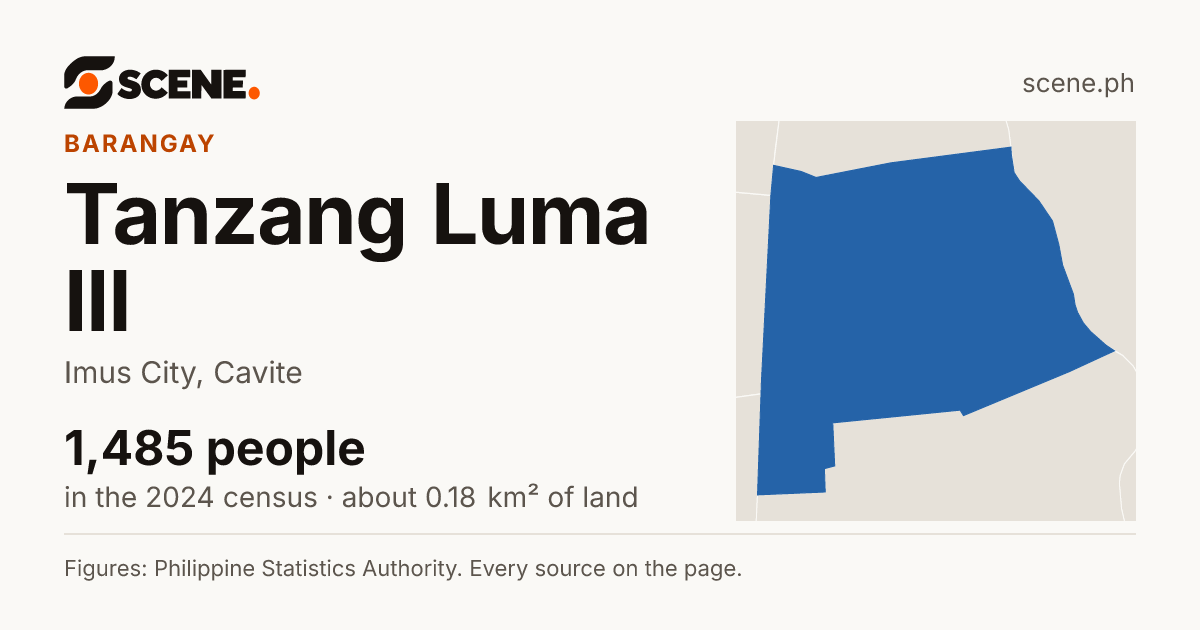 Tanzang Luma III, Imus City, barangay: 1,485 people in the 2024 census
