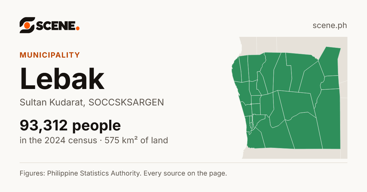 Lebak, Sultan Kudarat, municipality: 93,312 people in the 2024 census