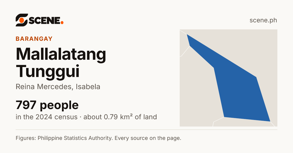 Mallalatang Tunggui, Reina Mercedes, barangay: 797 people in the 2024 census
