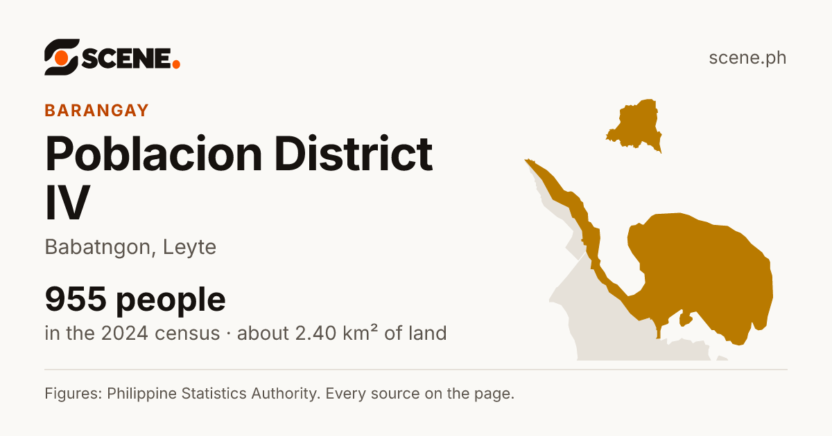 Poblacion District IV, Babatngon, barangay: 955 people in the 2024 census