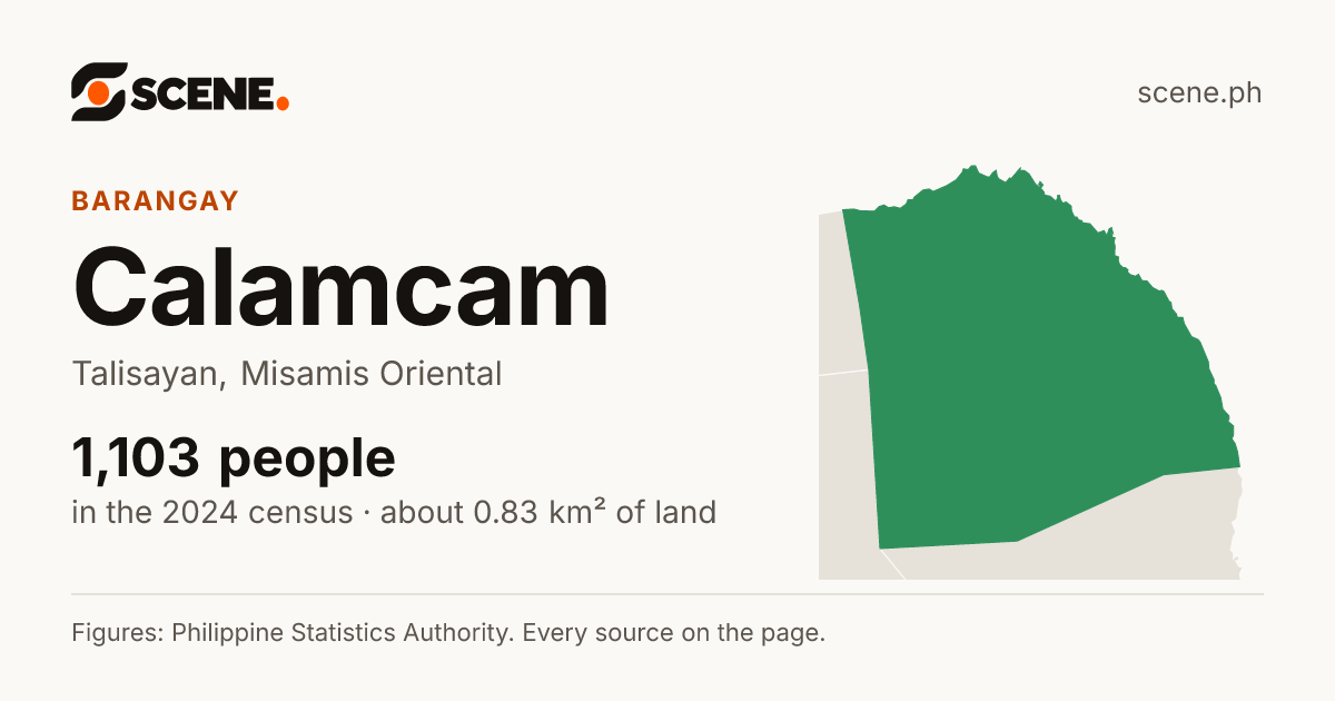 Calamcam, Talisayan, barangay: 1,103 people in the 2024 census
