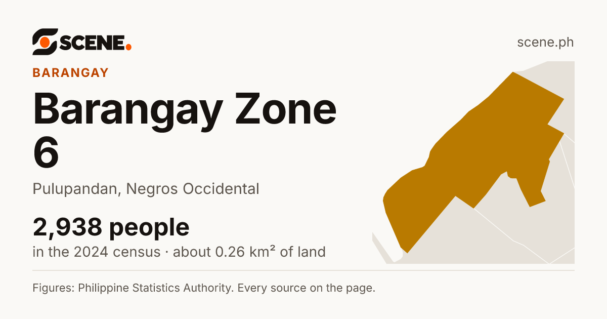 Barangay Zone 6, Pulupandan, barangay: 2,938 people in the 2024 census