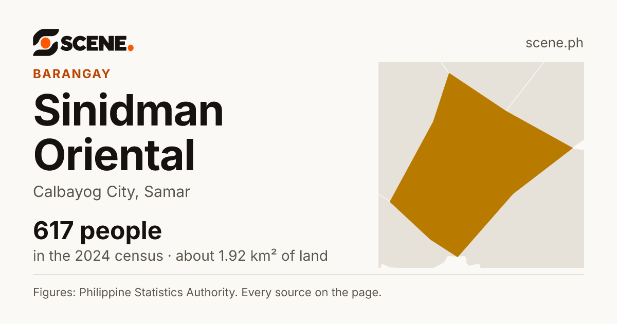 Sinidman Oriental, Calbayog City, barangay: 617 people in the 2024 census