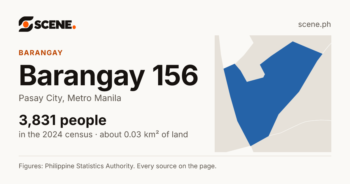 Barangay 156, Pasay City, barangay: 3,831 people in the 2024 census