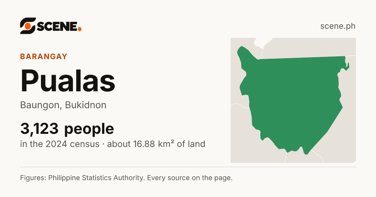 Pualas, Baungon, barangay: 3,123 people in the 2024 census