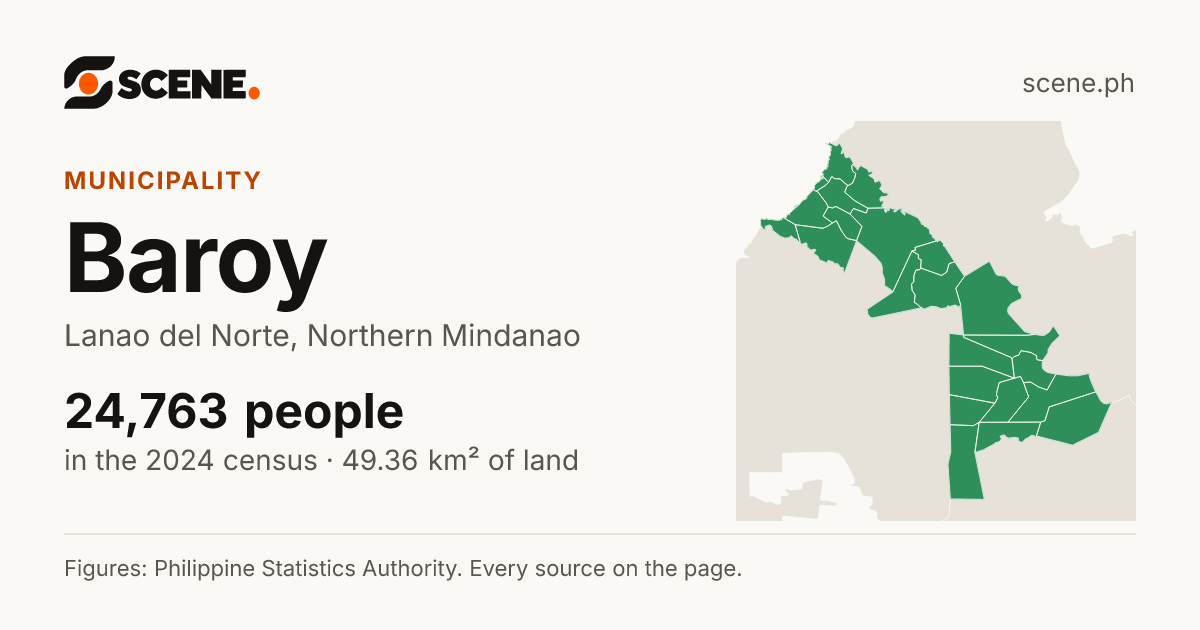 Baroy, Lanao del Norte, municipality: 24,763 people in the 2024 census