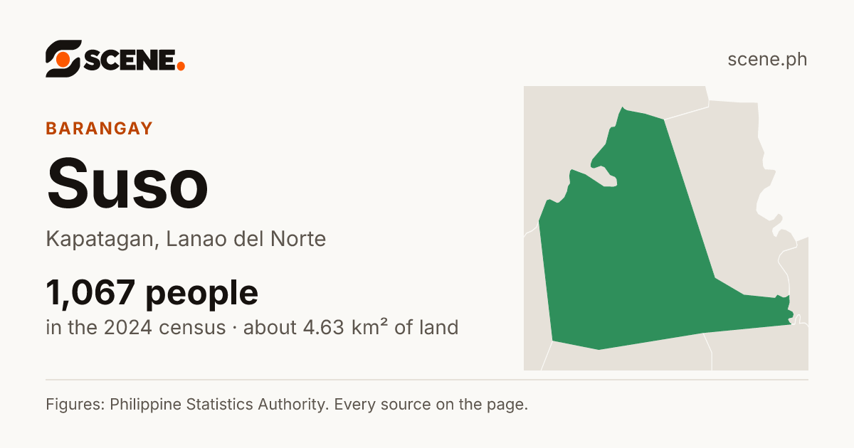 Suso, Kapatagan, barangay: 1,067 people in the 2024 census