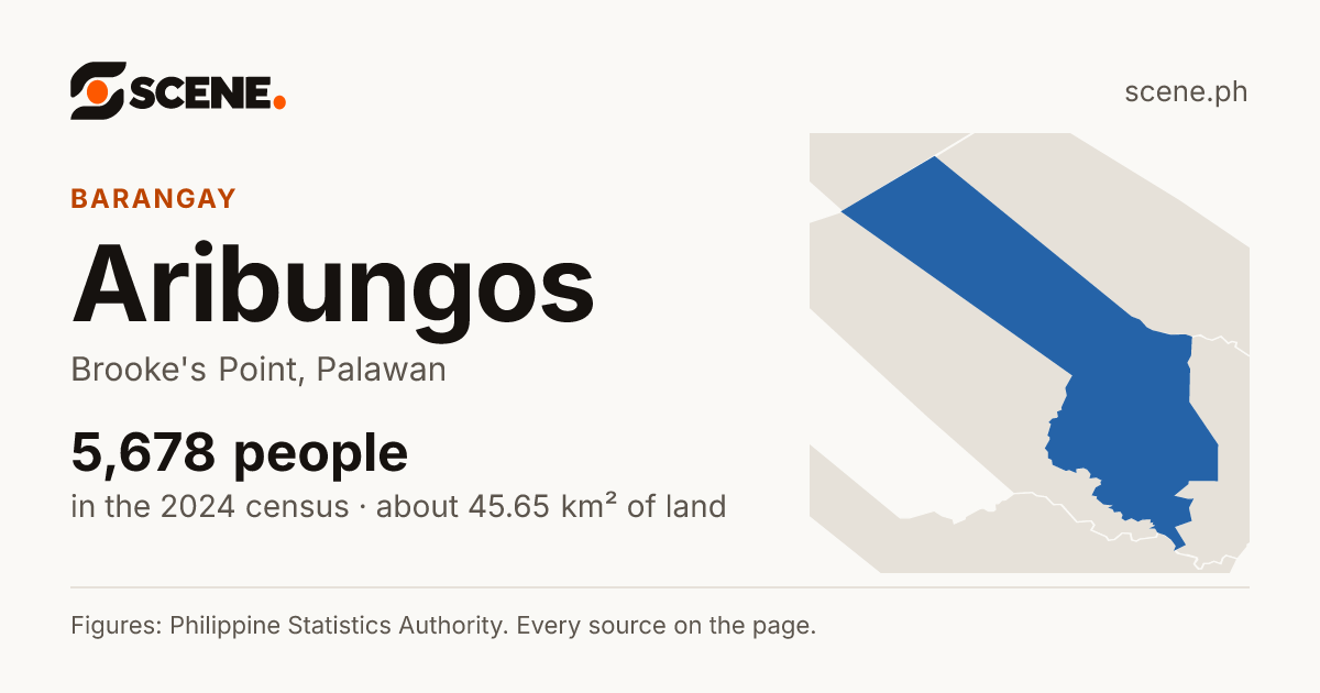 Aribungos, Brooke's Point, barangay: 5,678 people in the 2024 census