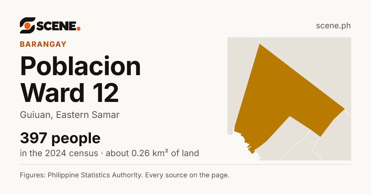 Poblacion Ward 12, Guiuan, barangay: 397 people in the 2024 census