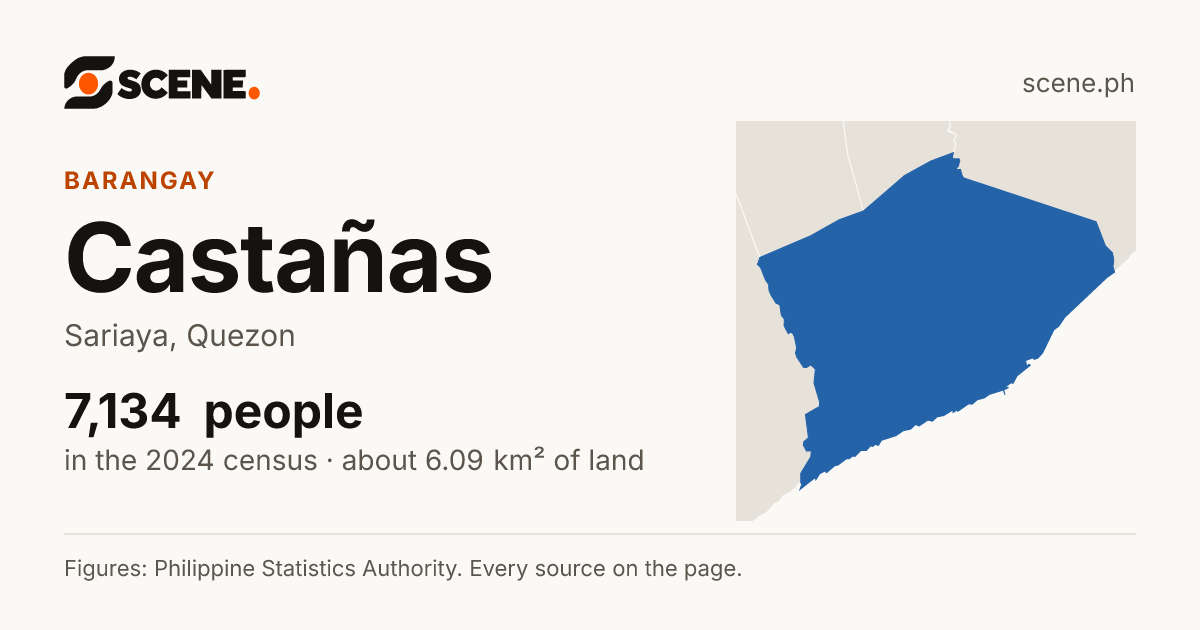 Castañas, Sariaya, barangay: 7,134 people in the 2024 census