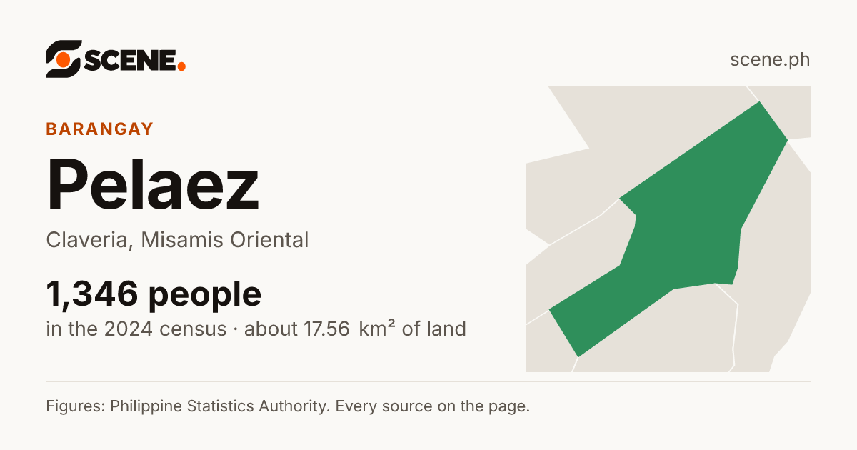 Pelaez, Claveria, barangay: 1,346 people in the 2024 census